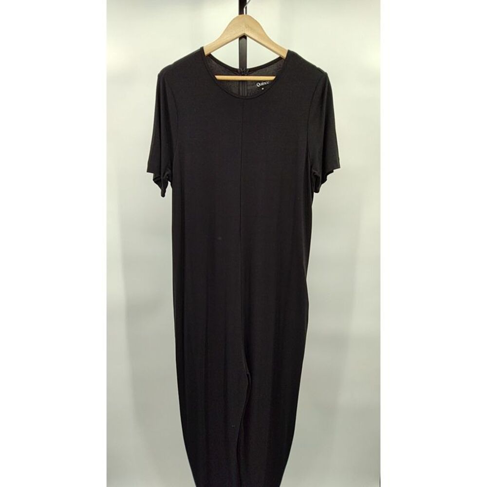 Quince Classic Black Maternity Jumpsuit